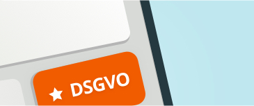 Schematische Darstellung eines DSGVO Knopfes auf der Tastatur