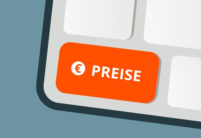Schematische Darstellung einer Tastatur mit dem Aufdruck Preise
