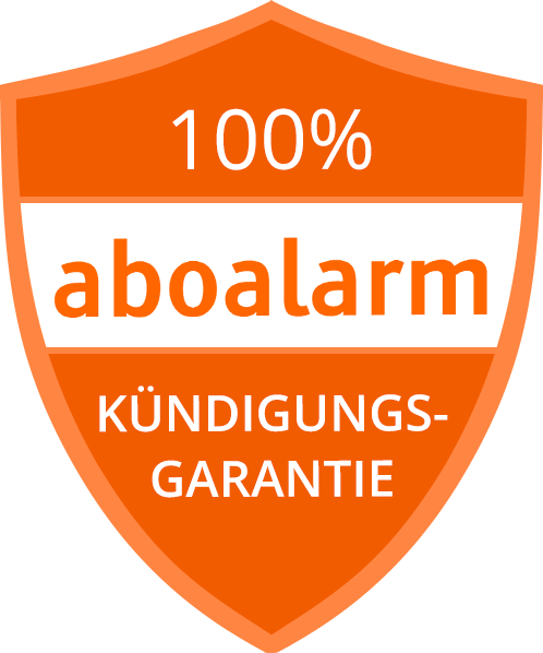 Kündigungsgarantielogo mit der Aufschrift 100 % Kündigungsgarantie